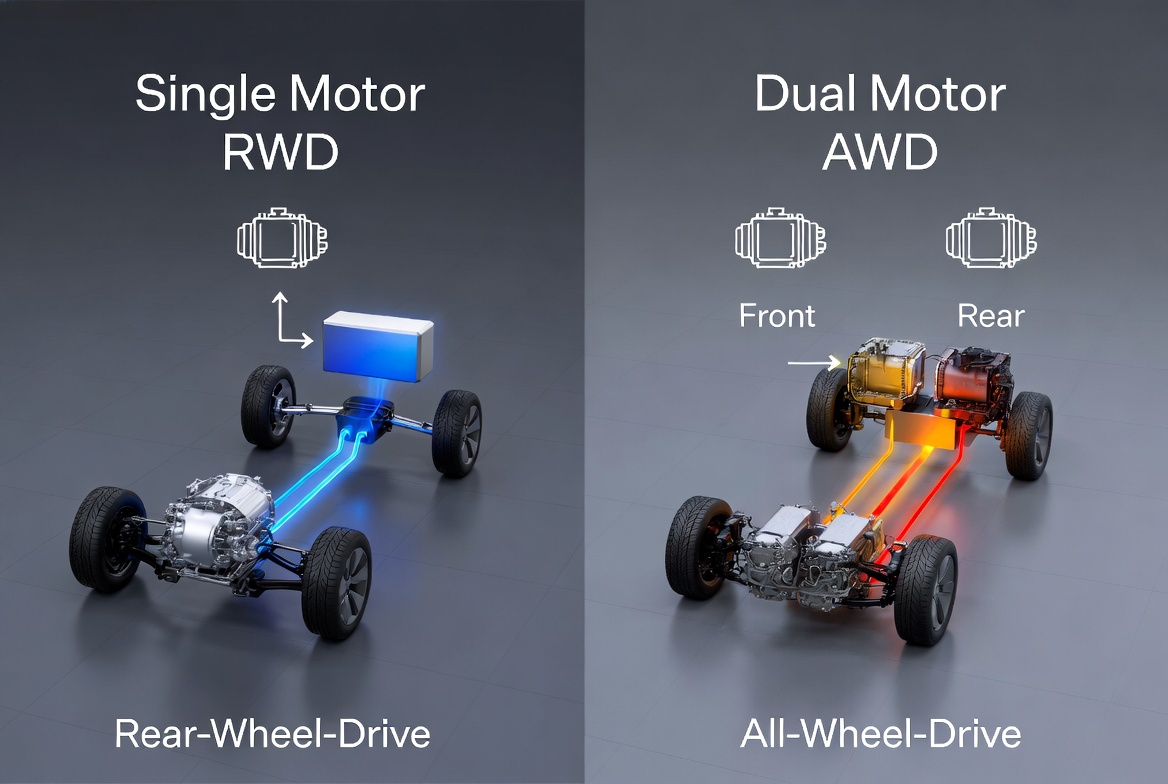 Cadillac Lyriq’s motor options and performance:1. Motor Options (RWD vs AWD)